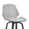Armen Living Arabela 26" Gray Faux Leather and Black Wood Swivel Bar Stool LCAABABLGR26 - alternate 2